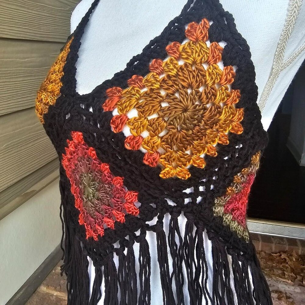 Handmade Crochet Granny‎ Square Festival Top - Picture 5 of 8